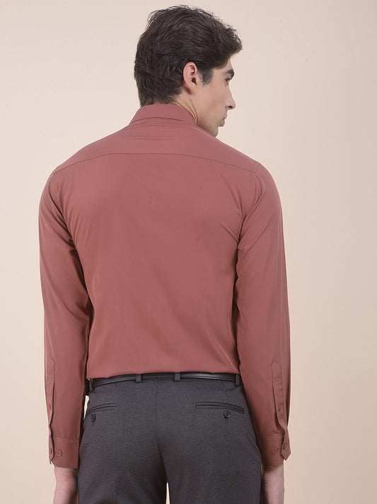 Men's Dustyrose Slim Fit Solid Full Sleeve Formal Shirt