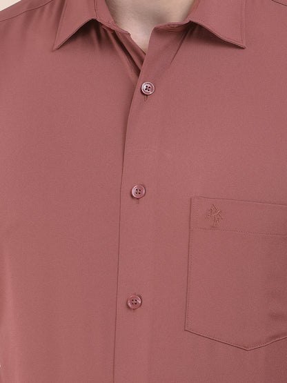Men's Dustyrose Slim Fit Solid Full Sleeve Formal Shirt