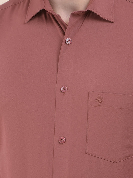Men's Dustyrose Slim Fit Solid Full Sleeve Formal Shirt