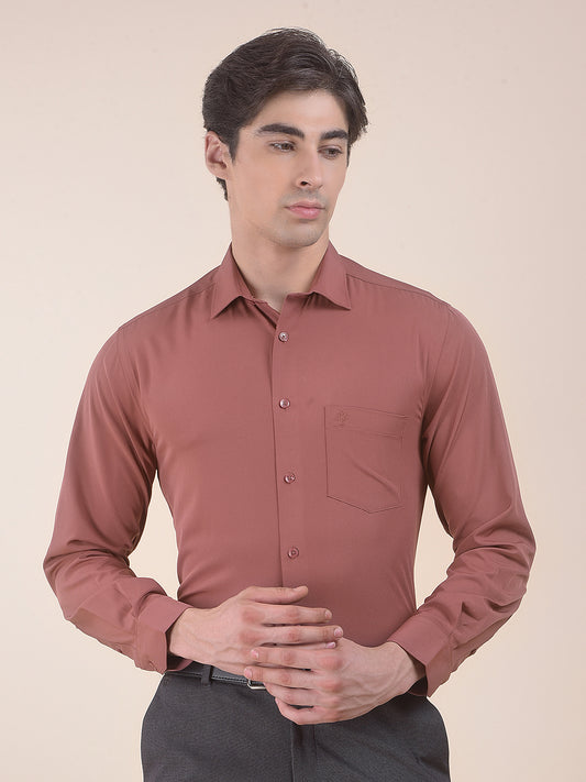 Men's Dustyrose Slim Fit Solid Full Sleeve Formal Shirt