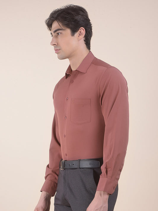 Men's Dustyrose Slim Fit Solid Full Sleeve Formal Shirt