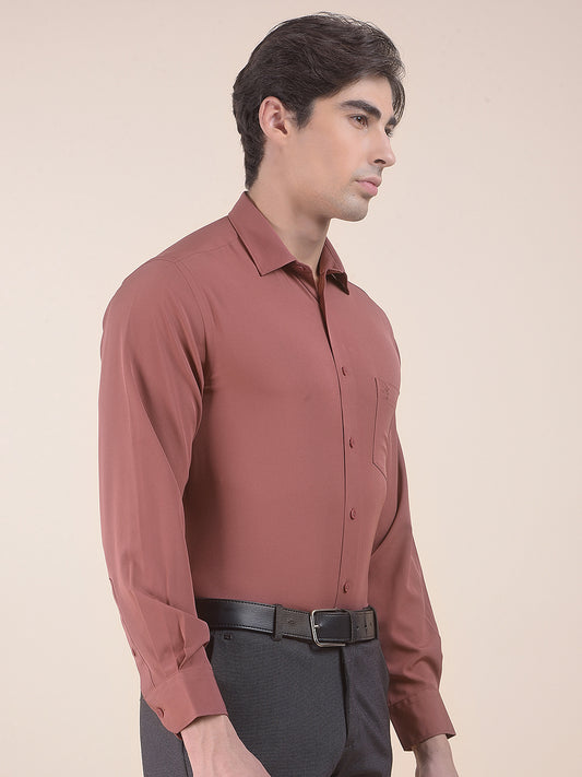 Men's Dustyrose Slim Fit Solid Full Sleeve Formal Shirt