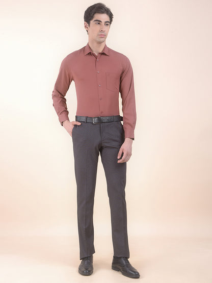 Men's Dustyrose Slim Fit Solid Full Sleeve Formal Shirt