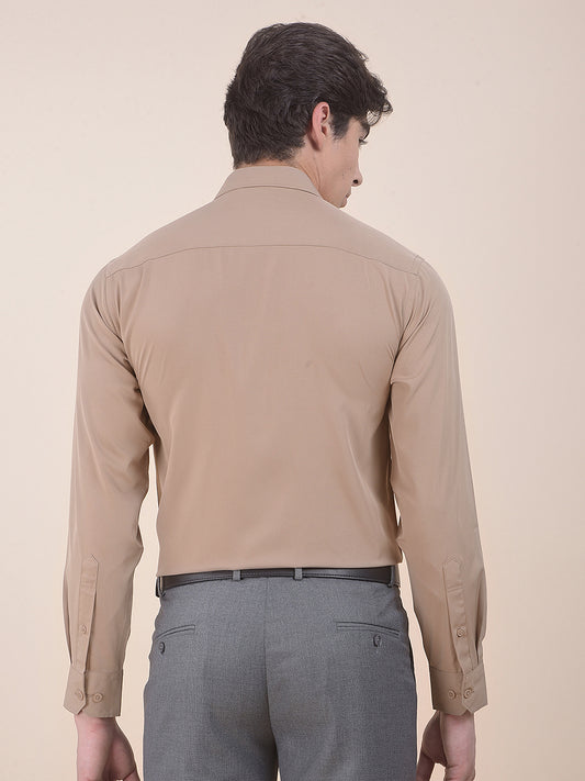 Men's Fawn Slim Fit Solid Full Sleeve Formal Shirt