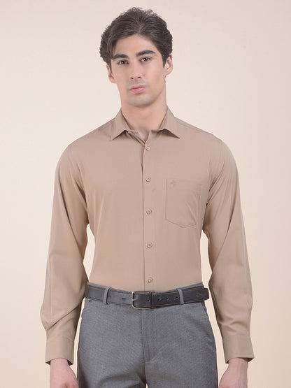 Men's Fawn Slim Fit Solid Full Sleeve Formal Shirt