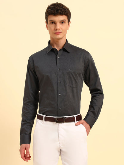 Formal Shirt for Men | Breathable & Soft with Color Fastness Regular Fit Spread Collar Neck Cotton Blend Fabric Solid Pattern