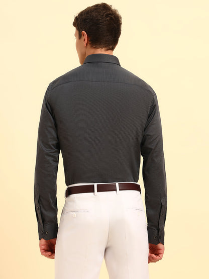 Formal Shirt for Men | Breathable & Soft with Color Fastness Regular Fit Spread Collar Neck Cotton Blend Fabric Solid Pattern