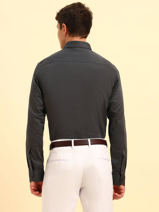 Formal Shirt for Men | Breathable & Soft with Color Fastness Regular Fit Spread Collar Neck Cotton Blend Fabric Solid Pattern