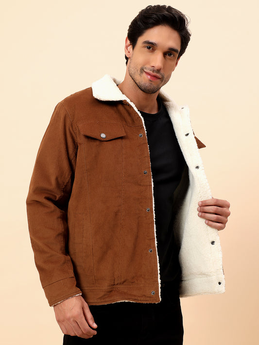 Shacket for Men | Premium Casual Shacket Smart Fit Spread Collar Poly Blend Fabric Solid Pattern