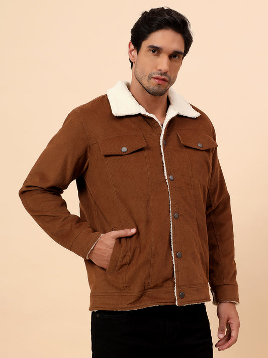 Shacket for Men | Premium Casual Shacket Smart Fit Spread Collar Poly Blend Fabric Solid Pattern