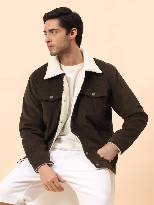 Shacket for Men | Premium Casual Shacket Smart Fit Spread Collar Poly Blend Fabric Solid Pattern