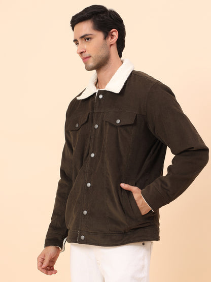 Shacket for Men | Premium Casual Shacket Smart Fit Spread Collar Poly Blend Fabric Solid Pattern