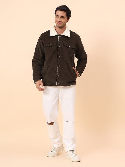 Shacket for Men | Premium Casual Shacket Smart Fit Spread Collar Poly Blend Fabric Solid Pattern