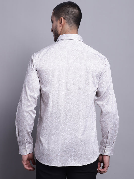 Cantabil Men Brown Party Wear Shirt (7137594343563)