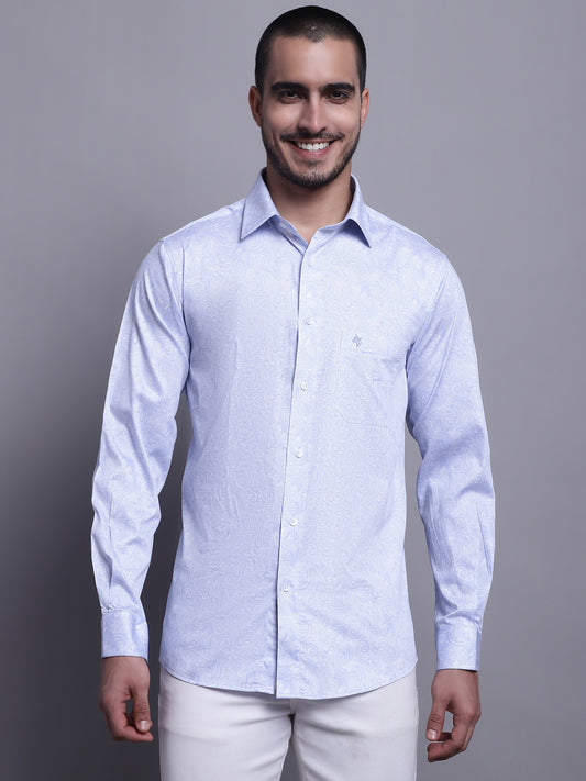Cantabil Men Sky Blue Party Wear Shirt (7137583235211)