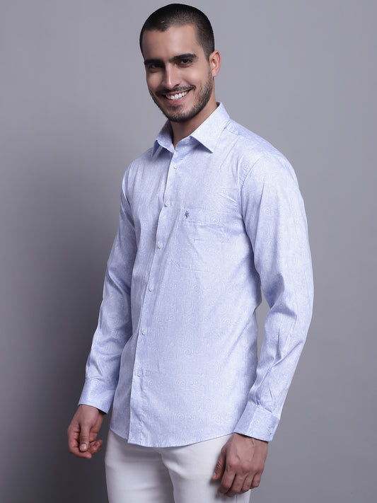 Cantabil Men Sky Blue Party Wear Shirt (7137583235211)
