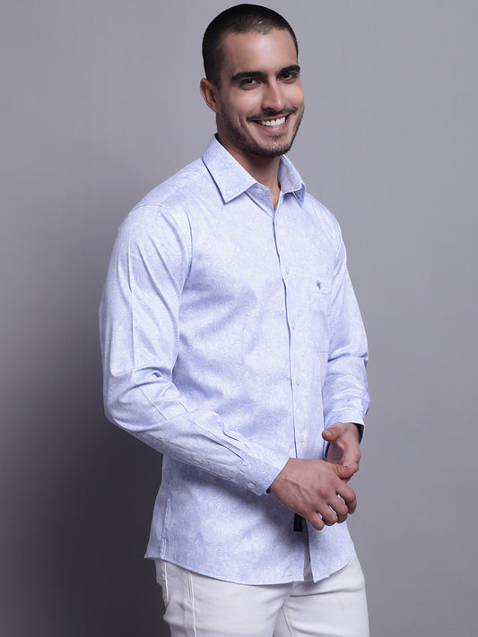 Cantabil Men Sky Blue Party Wear Shirt (7137583235211)