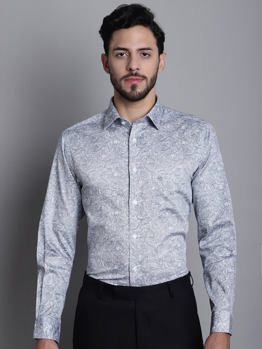 Party Shirt for Men l Breathable & Soft with Color Fastness Regular Fit Spread Collar Neck 100% Cotton Fabric Printed Pattern