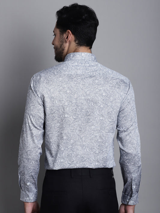 Party Shirt for Men l Breathable & Soft with Color Fastness Regular Fit Spread Collar Neck 100% Cotton Fabric Printed Pattern
