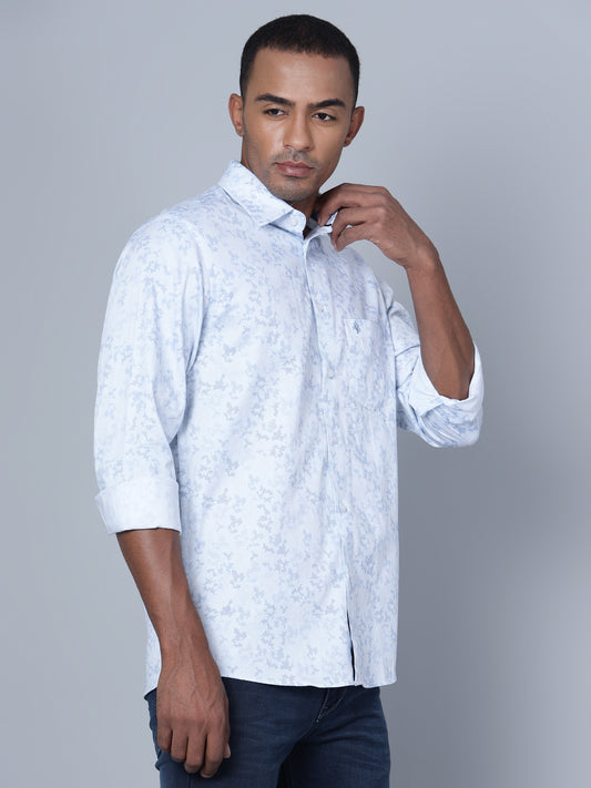 Cantabil Men Sky Blue Party Wear Shirt (7135825133707)