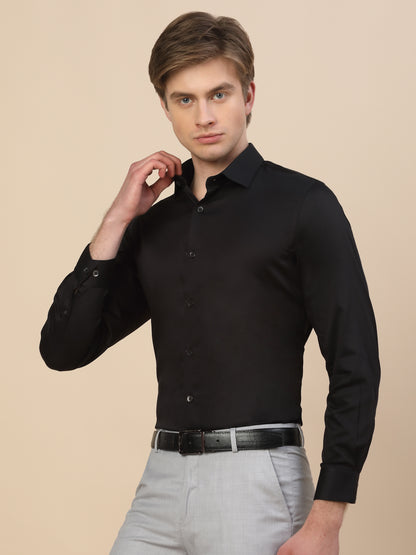 Formal Shirt for Men | Breathable & Soft with Color Fastness Regular Fit Spread Collar Neck Cotton Fabric Solid Pattern