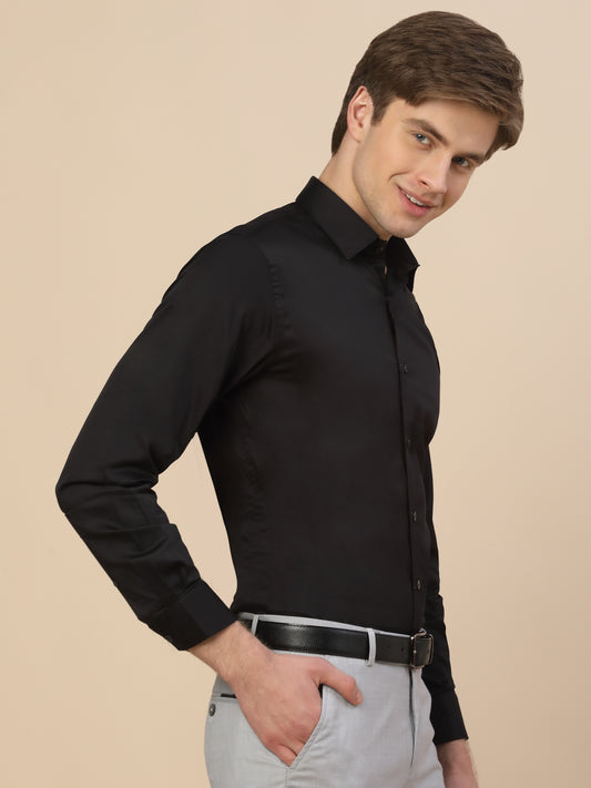 Formal Shirt for Men | Breathable & Soft with Color Fastness Regular Fit Spread Collar Neck Cotton Fabric Solid Pattern