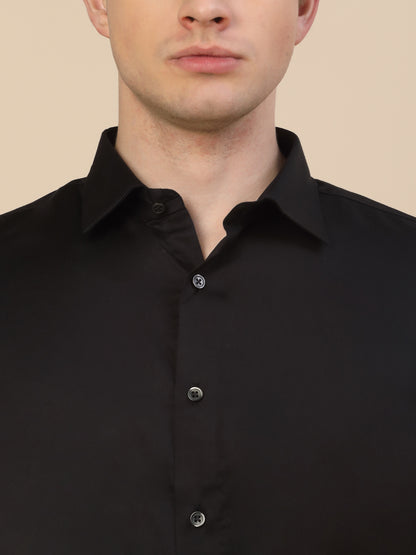 Formal Shirt for Men | Breathable & Soft with Color Fastness Regular Fit Spread Collar Neck Cotton Fabric Solid Pattern