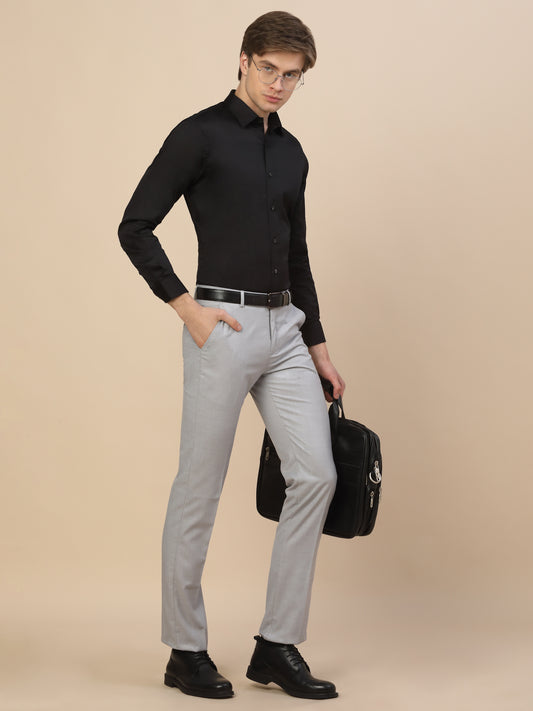 Formal Shirt for Men | Breathable & Soft with Color Fastness Regular Fit Spread Collar Neck Cotton Fabric Solid Pattern