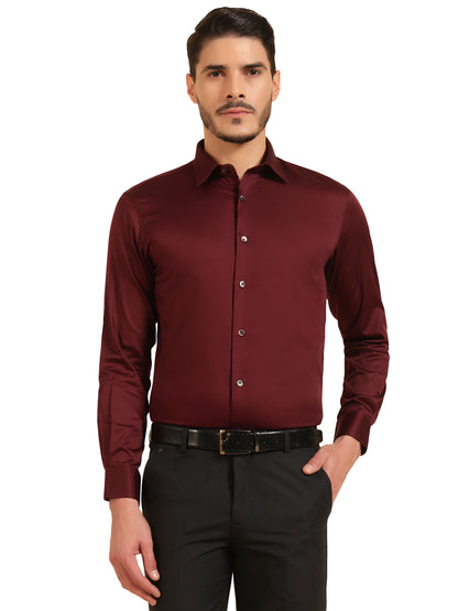 Formal Shirt for Men l Breathable & Soft with Color Fastness Regular Fit Spread Collar Neck Cotton Fabric Solid Pattern
