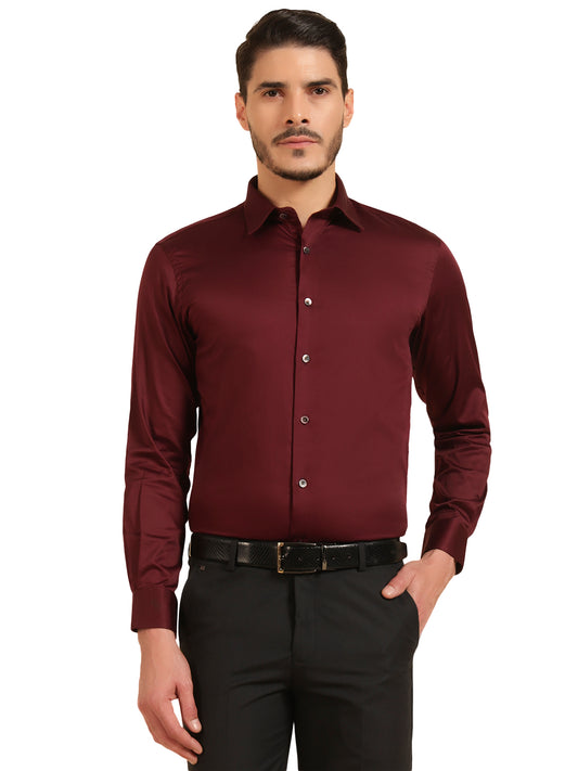 Formal Shirt for Men l Breathable & Soft with Color Fastness Regular Fit Spread Collar Neck Cotton Fabric Solid Pattern