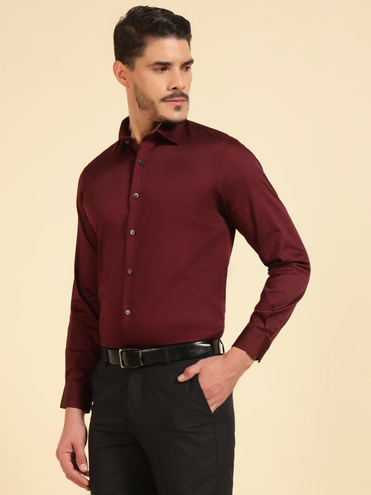 Formal Shirt for Men l Breathable & Soft with Color Fastness Regular Fit Spread Collar Neck Cotton Fabric Solid Pattern