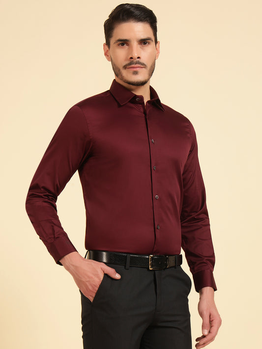 Formal Shirt for Men l Breathable & Soft with Color Fastness Regular Fit Spread Collar Neck Cotton Fabric Solid Pattern