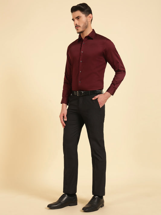 Formal Shirt for Men l Breathable & Soft with Color Fastness Regular Fit Spread Collar Neck Cotton Fabric Solid Pattern