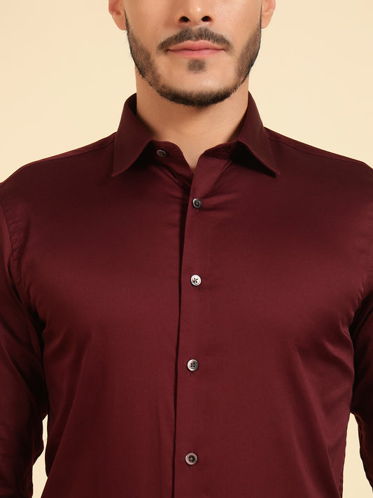 Formal Shirt for Men l Breathable & Soft with Color Fastness Regular Fit Spread Collar Neck Cotton Fabric Solid Pattern
