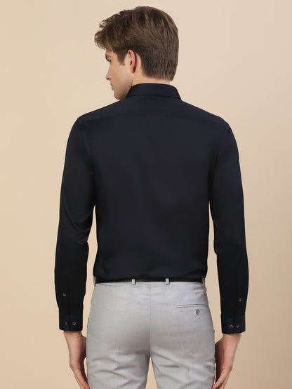 Formal Shirt for Men | Breathable & Soft with Color Fastness Regular Fit Spread Collar Neck Cotton Fabric Solid Pattern