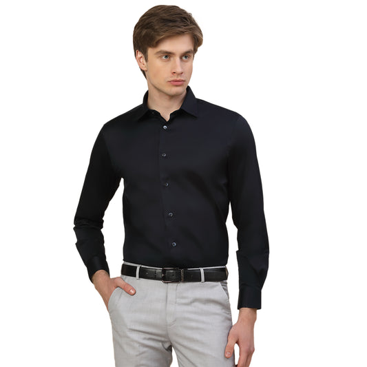 Formal Shirt for Men | Breathable & Soft with Color Fastness Regular Fit Spread Collar Neck Cotton Fabric Solid Pattern