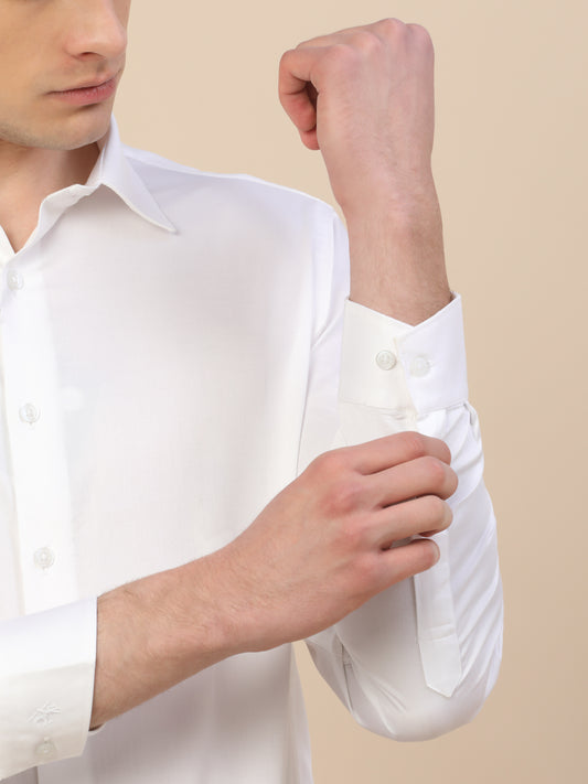 Formal Shirt for Men | Breathable & Soft with Color Fastness Regular Fit Spread Collar Neck Cotton Fabric Solid Pattern