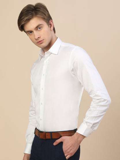 Formal Shirt for Men | Breathable & Soft with Color Fastness Regular Fit Spread Collar Neck Cotton Fabric Solid Pattern