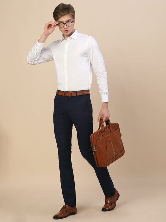 Formal Shirt for Men | Breathable & Soft with Color Fastness Regular Fit Spread Collar Neck Cotton Fabric Solid Pattern