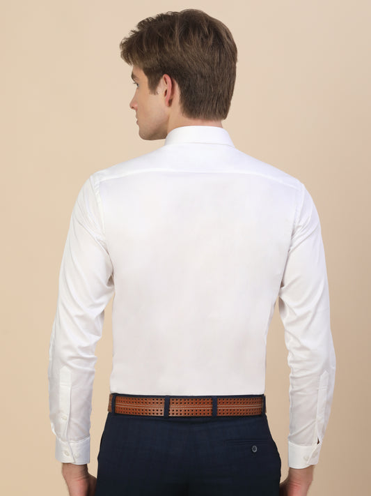 Formal Shirt for Men | Breathable & Soft with Color Fastness Regular Fit Spread Collar Neck Cotton Fabric Solid Pattern