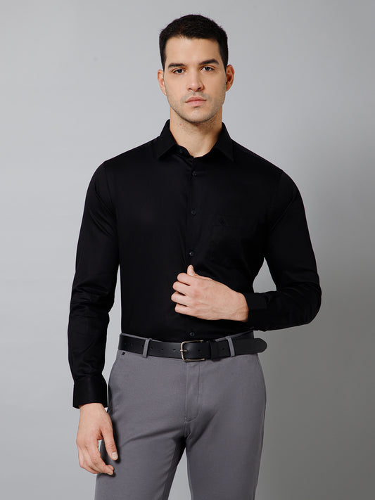 Formal Shirt for Men l Breathable & Soft with Color Fastness Regular Fit Spread Collar Neck Cotton Fabric Solid Pattern