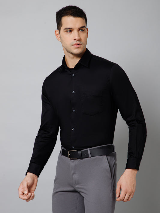 Formal Shirt for Men l Breathable & Soft with Color Fastness Regular Fit Spread Collar Neck Cotton Fabric Solid Pattern