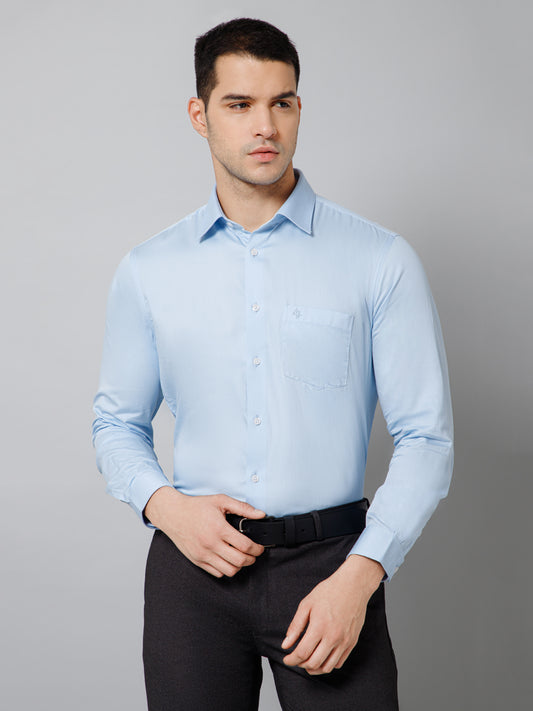 Formal Shirt for Men l Breathable & Soft with Color Fastness Regular Fit Spread Collar Neck Cotton Fabric Solid Pattern