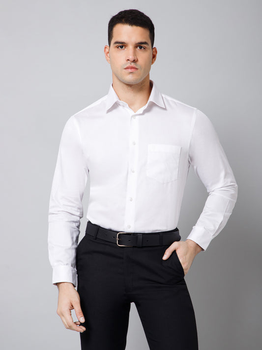 Formal Shirt for Men l Breathable & Soft with Color Fastness Regular Fit Spread Collar Neck Cotton Fabric Solid Pattern
