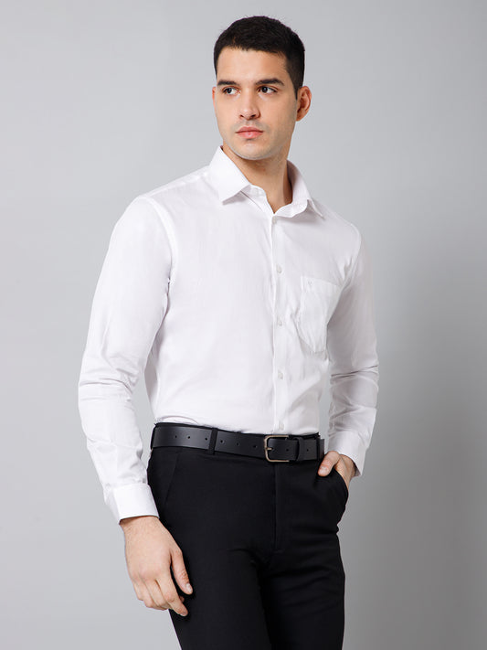 Formal Shirt for Men l Breathable & Soft with Color Fastness Regular Fit Spread Collar Neck Cotton Fabric Solid Pattern
