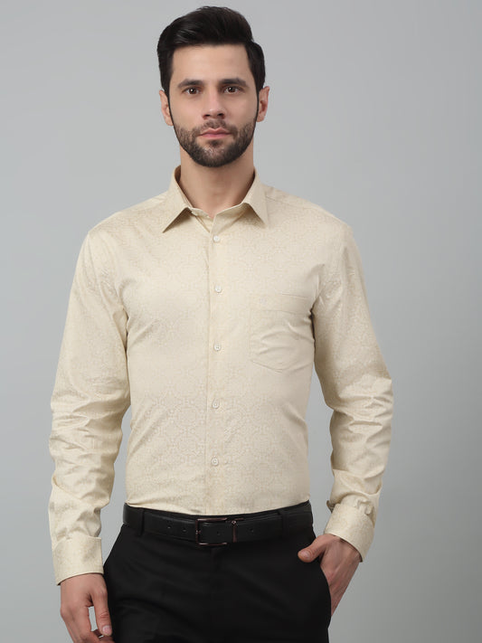 Formal Shirt for Men l Breathable & Soft with Color Fastness Regular Fit Spread Collar Neck Cotton Fabric Printed Pattern