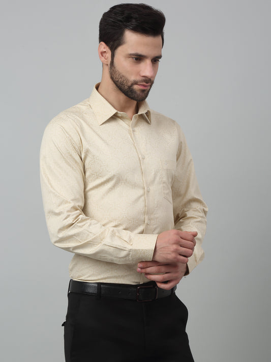 Formal Shirt for Men l Breathable & Soft with Color Fastness Regular Fit Spread Collar Neck Cotton Fabric Printed Pattern