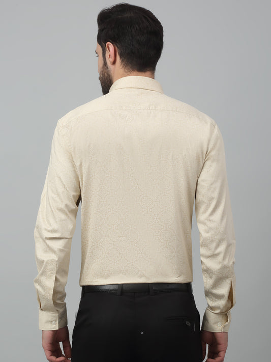 Formal Shirt for Men l Breathable & Soft with Color Fastness Regular Fit Spread Collar Neck Cotton Fabric Printed Pattern