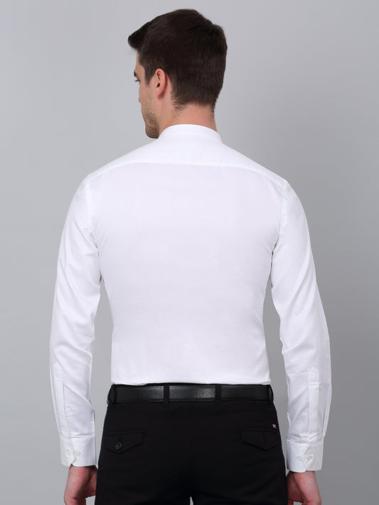 Formal Shirt for Men l Breathable & Soft with Color Fastness Regular Fit Mandarin Collar Neck Cotton Fabric Solid Pattern