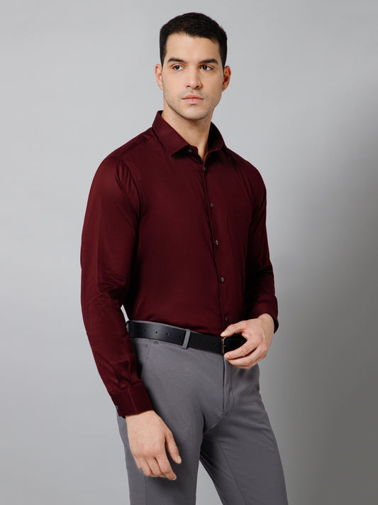 Formal Shirt for Men l Breathable & Soft with Color Fastness Regular Fit Spread Collar Neck Cotton Fabric Solid Pattern